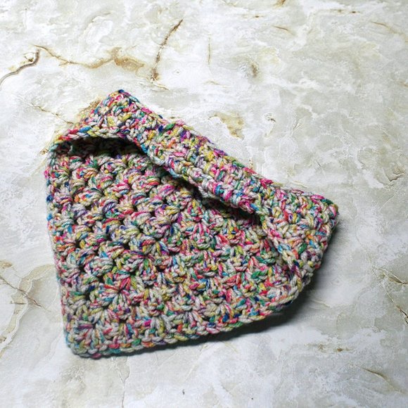 HAND CRAFTED Dog Bandana Crochet Granny Square Retro Party Colorful - Picture 3 of 11